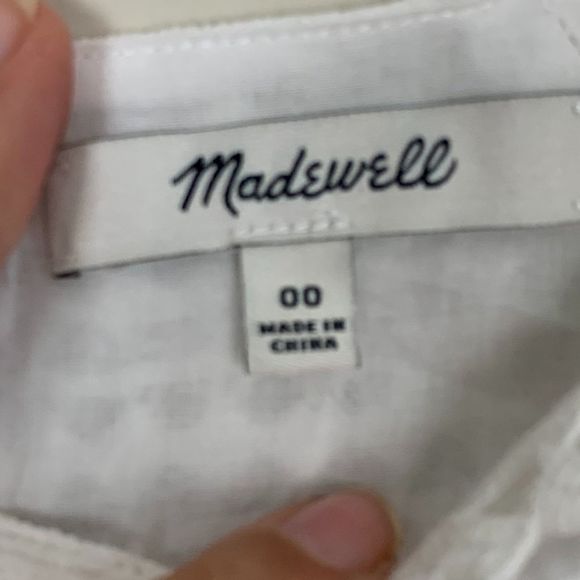 Madewell | white eyelet trim shift dress size 00 - Picture 3 of 5
